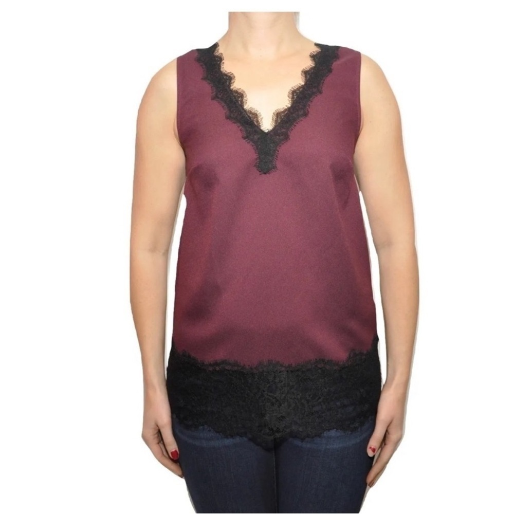 Michael Kors Size Small Maroon Lace Tank Top.